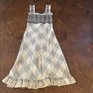 Ganni Checkered Ruffle Dress